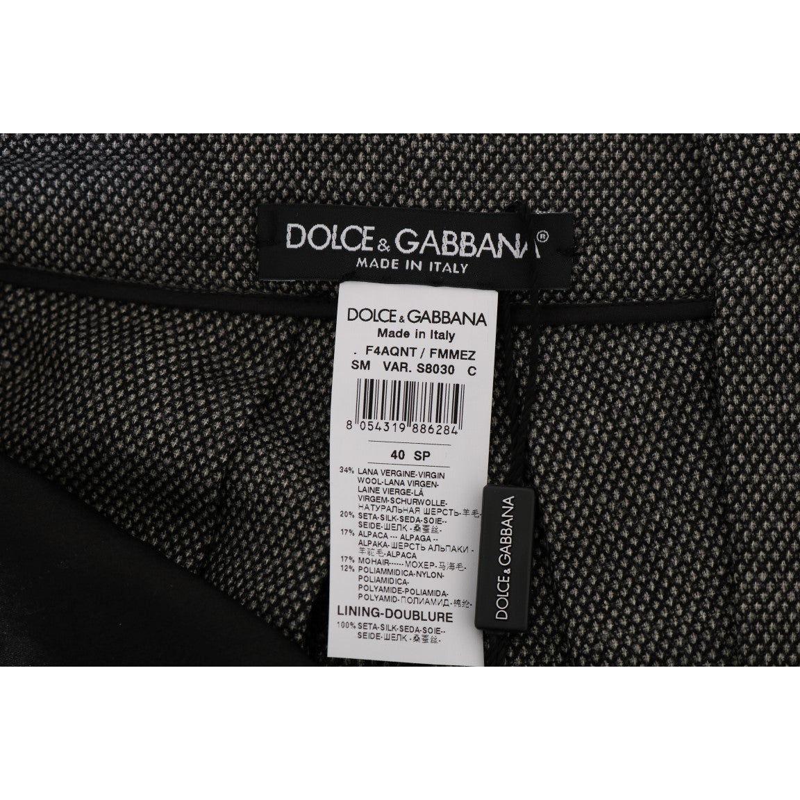 Dolce & Gabbana Gray Wool High Waist Mini Shorts Dolce & Gabbana