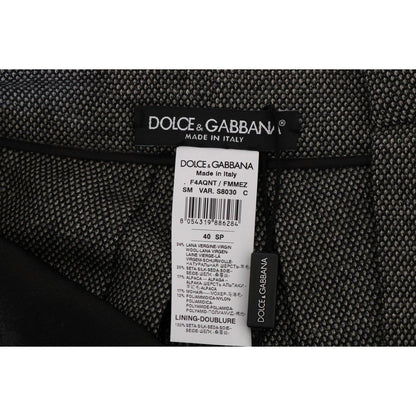 Dolce & Gabbana Gray Wool High Waist Mini Shorts Dolce & Gabbana