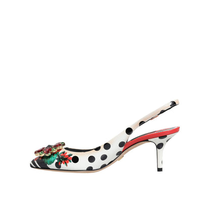 Dolce & Gabbana Multicolor Crystal Heels Slingback Shoes