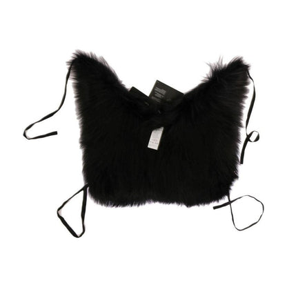 Dolce & Gabbana Black Silver Fox Fur Scarf Dolce & Gabbana
