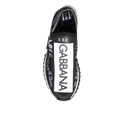 Dolce & Gabbana Black White Sorrento Low Top Sneakers Shoes