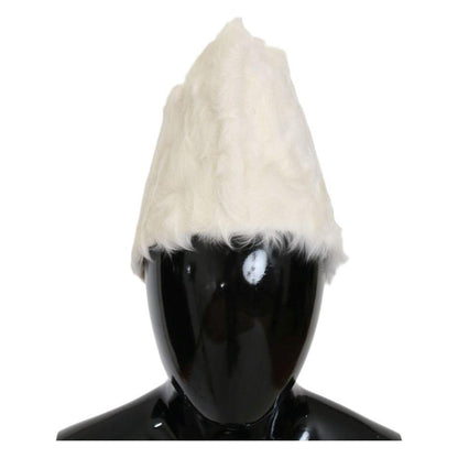 Dolce & Gabbana White Xiangao Lamb Fur Beanie Beanie Hat
