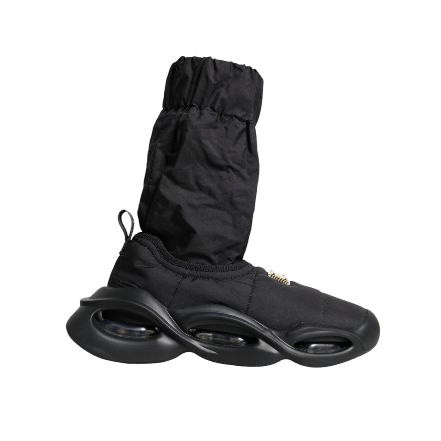 Dolce & Gabbana Black Slip On Wave Socks Sneakers Shoes