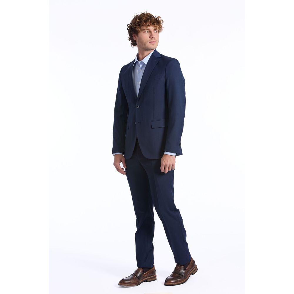 Baldinini Trend Blue Wool Suit Baldinini Trend
