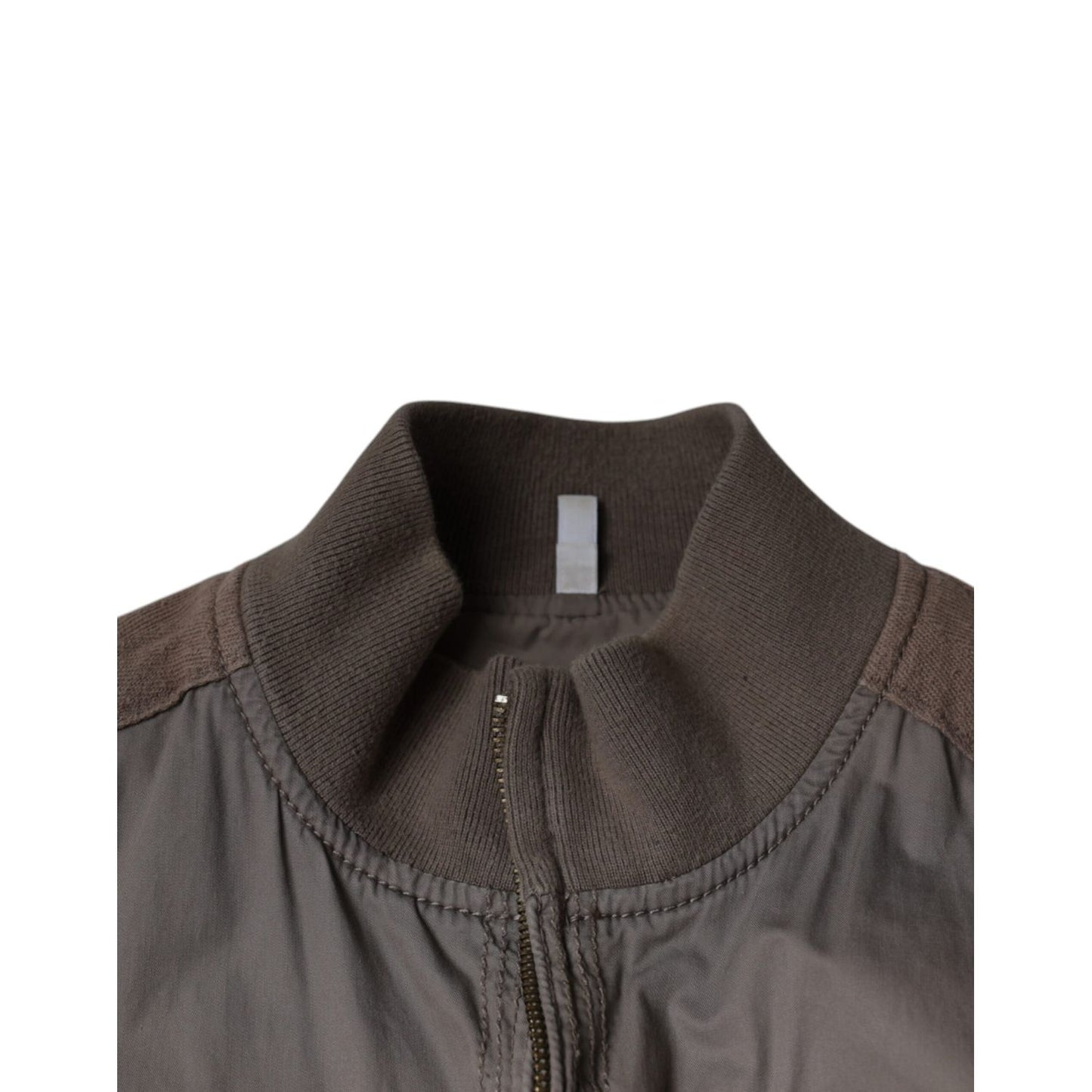 Armani Jeans Brown Cotton Full Zip Bomber Logo Jacket Armani Jeans