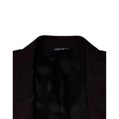 Dolce & Gabbana Bordeaux Wool Single Breasted Dress Blazer