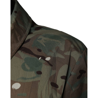 Dolce & Gabbana Multicolor Camouflage Collared Coat Jacket