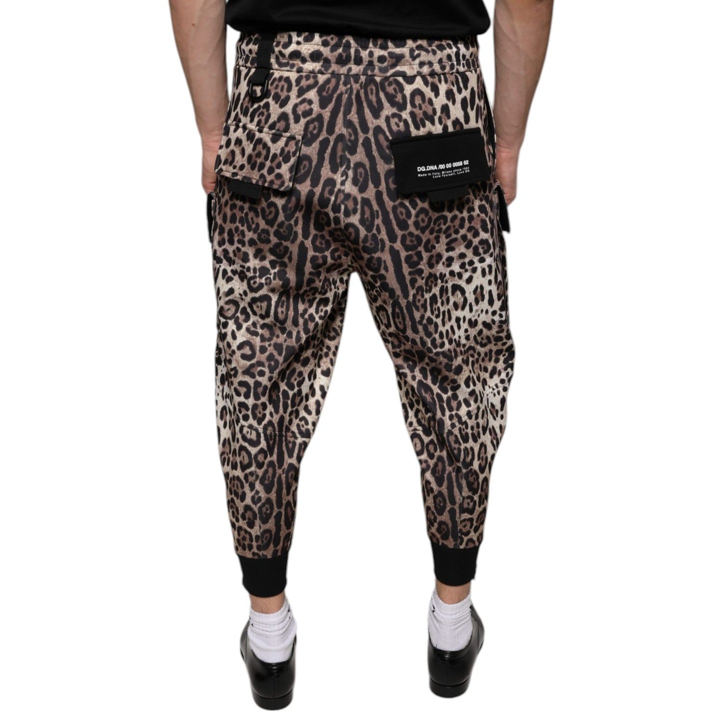 Dolce & Gabbana Brown Leopard Polyester Jogger Pants
