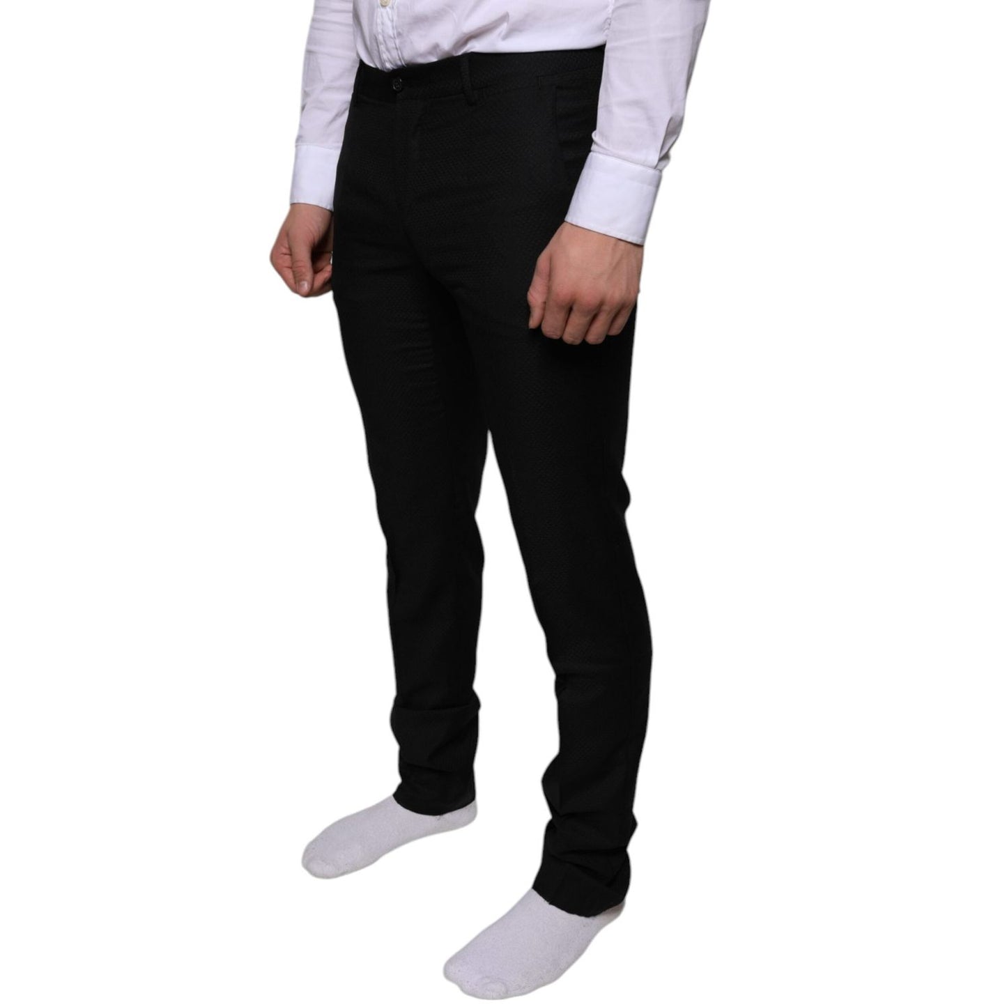 Dolce & Gabbana Black Wool Skinny Dress Formal Pants