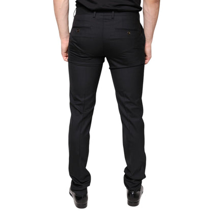 Dolce & Gabbana Black Wool Skinny Men Dress Pants