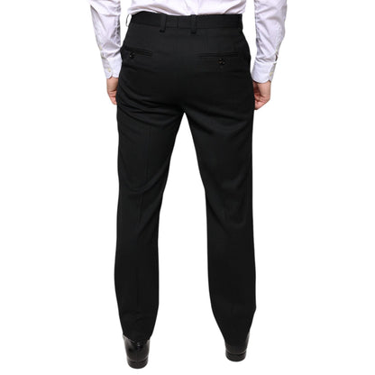 Dolce & Gabbana Black Wool Skinny Men Dress Pants