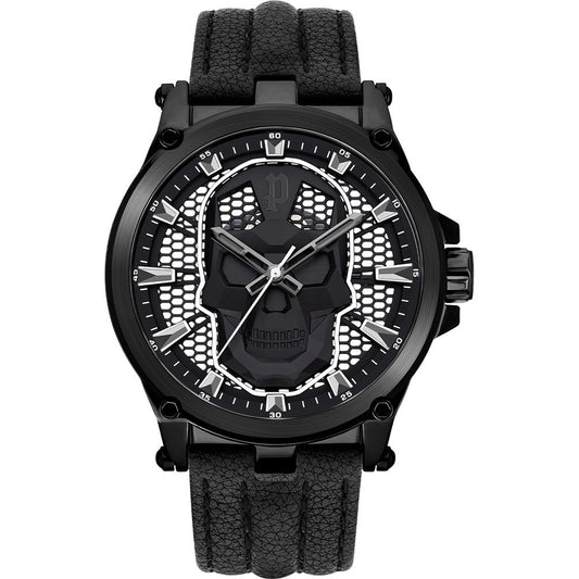Police Black Leather Dress Watch 1728,67434610848,Accessories,Black,Dress Watches - Watches - Accessories,Men,New with tags,Police,Watches - Accessories