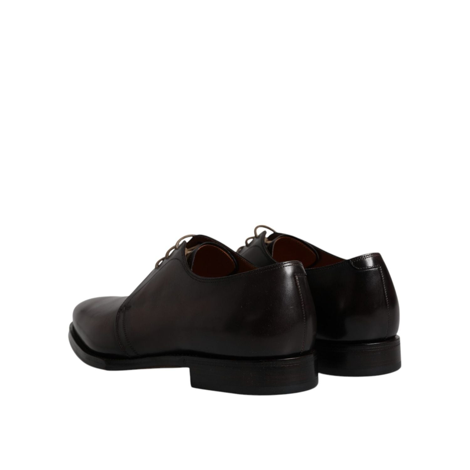 Dolce & Gabbana Black Leather Lace Up Men Derby Formal Shoes