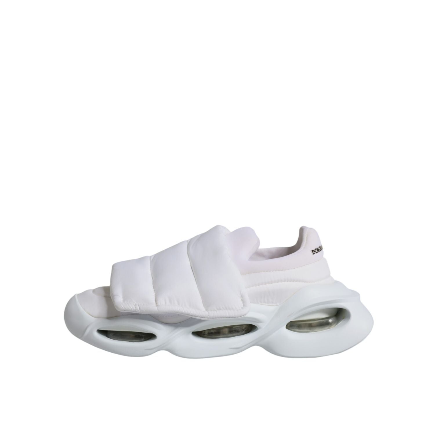 Dolce & Gabbana White Padded Fabric Low Top Sneakers Shoes