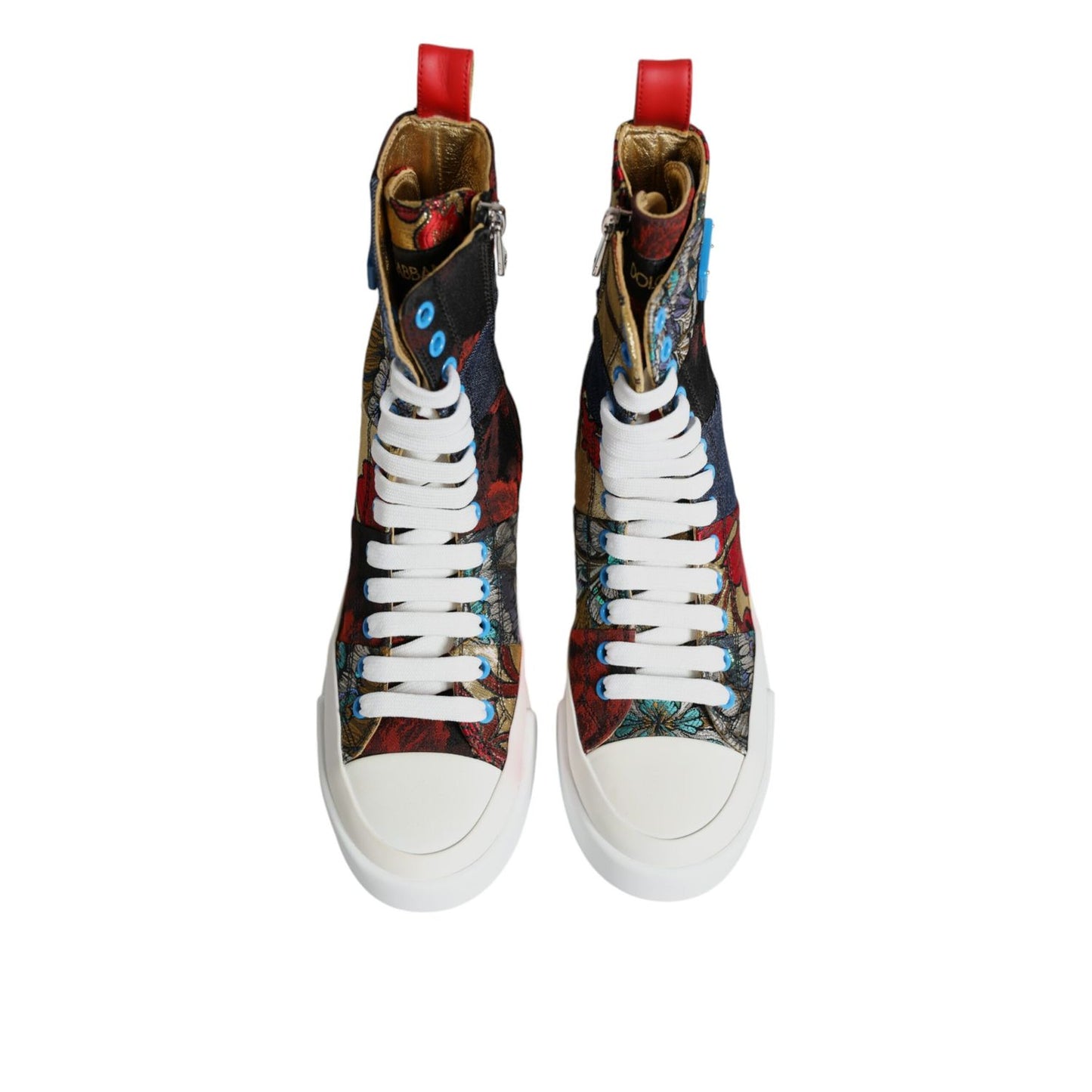 Dolce & Gabbana Multicolor Patchwork High Top Sneakers Shoes