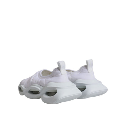 Dolce & Gabbana White Padded Fabric Low Top Sneakers Shoes