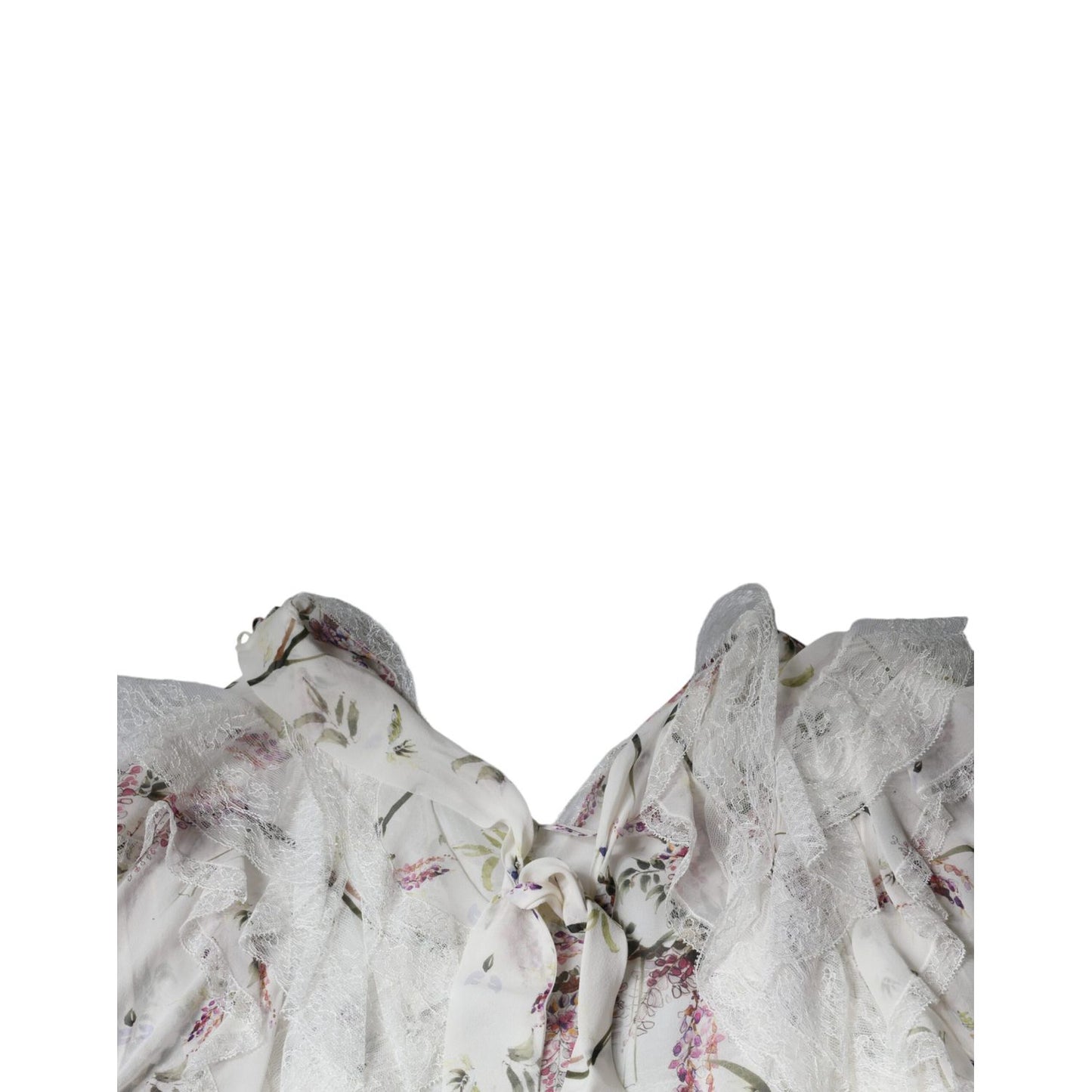 Ermanno Scervino White Floral Ruffles Lace Long Sleeves Maxi Dress Ermanno Scervino
