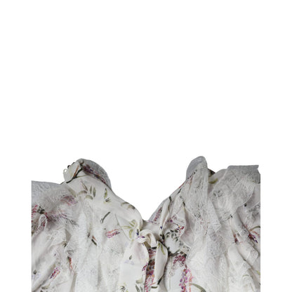 Ermanno Scervino White Floral Ruffles Lace Long Sleeves Maxi Dress Ermanno Scervino