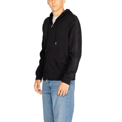 Armani Exchange Black Cotton Hoodie Armani Exchange