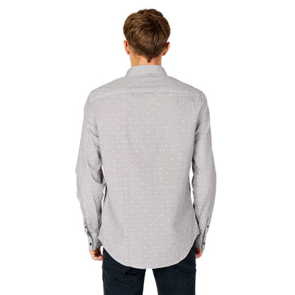 Armani Exchange Black Cotton Pattern Shirt Armani Exchange