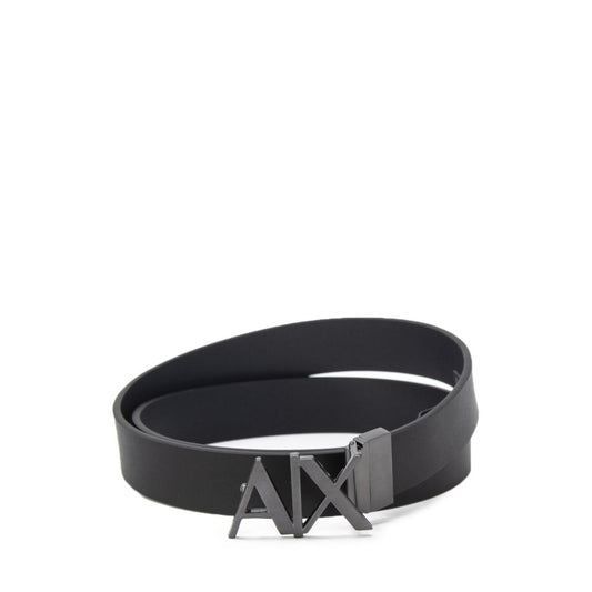 Armani Exchange Black Leather Regular Belt Armani Exchange