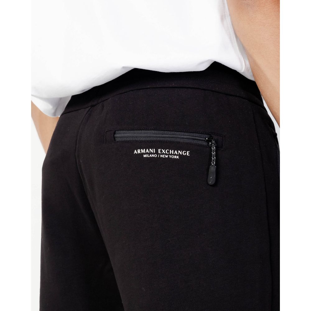 Armani Exchange Black Cotton Joggers (Workout Pants) Armani Exchange
