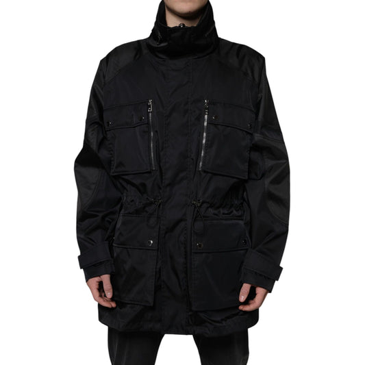 Dolce & Gabbana Black Nylon Winter Men Parka Coat Jacket Dolce & Gabbana