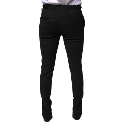 Dolce & Gabbana Black Wool Skinny Formal Dress Pants