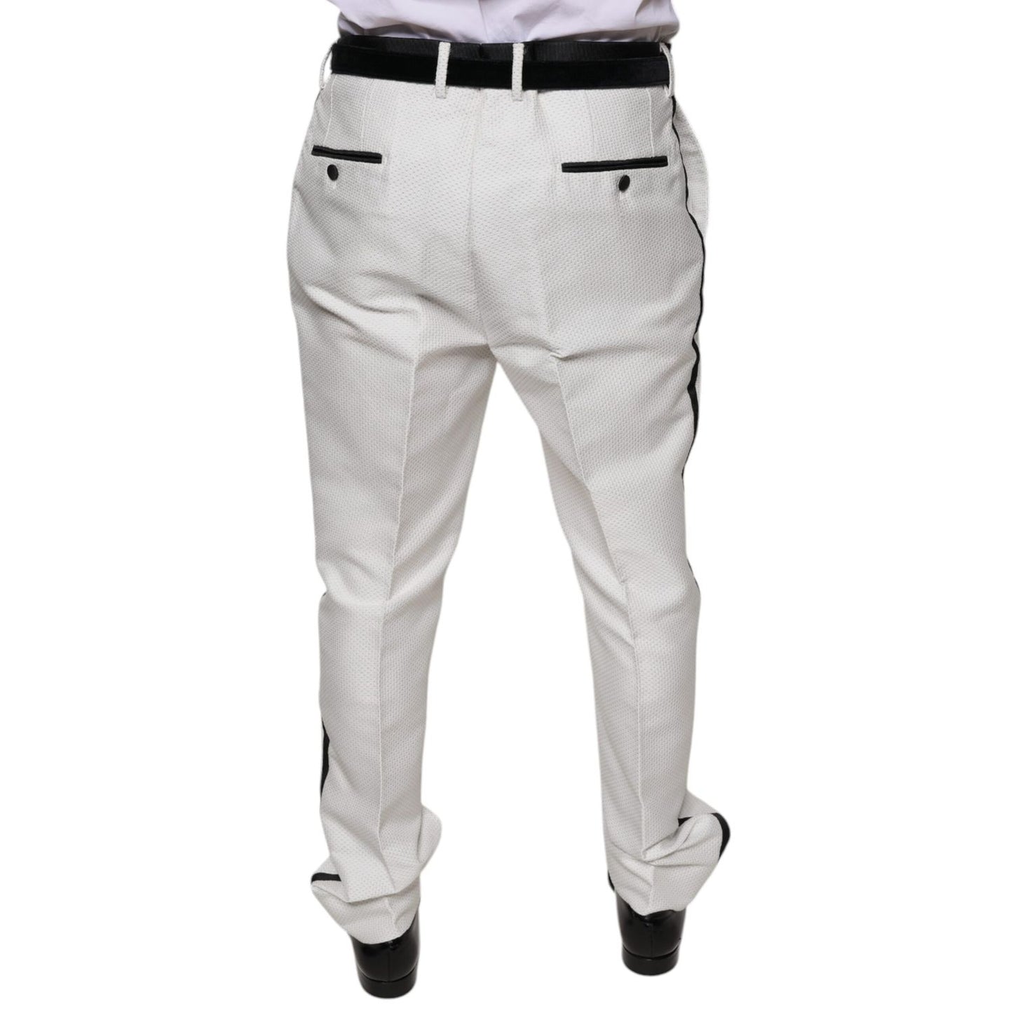 Dolce & Gabbana White Polyester Formal Dress Pants