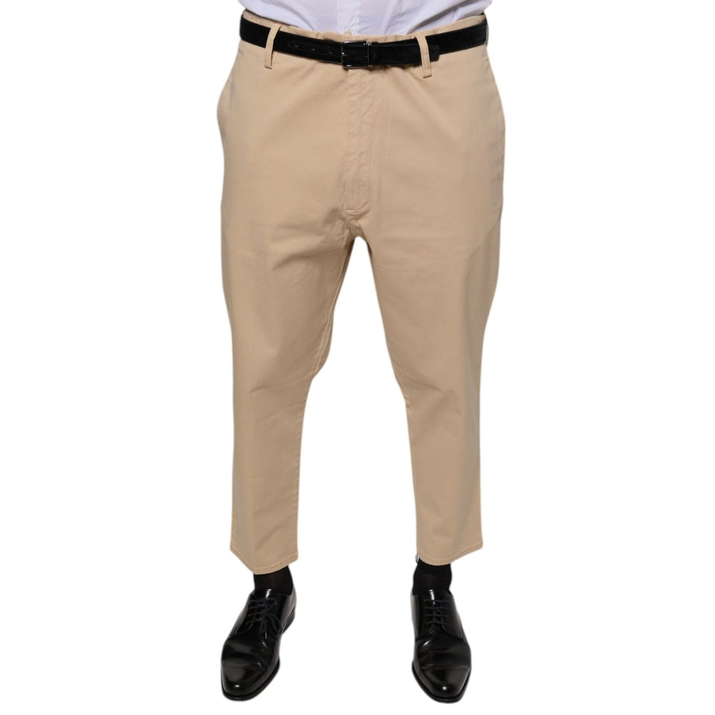 Don The Fuller Beige HOUSTON Men Cropped Dress Pants Don The Fuller