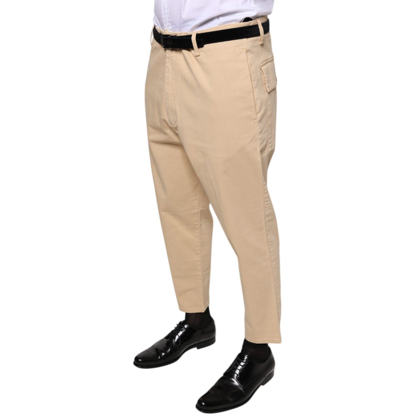 Don The Fuller Beige HOUSTON Men Cropped Dress Pants Don The Fuller