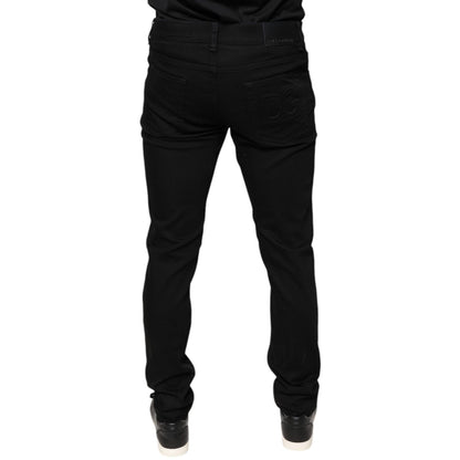 Dolce & Gabbana Black Cotton Stretch Skinny Men Denim Jeans