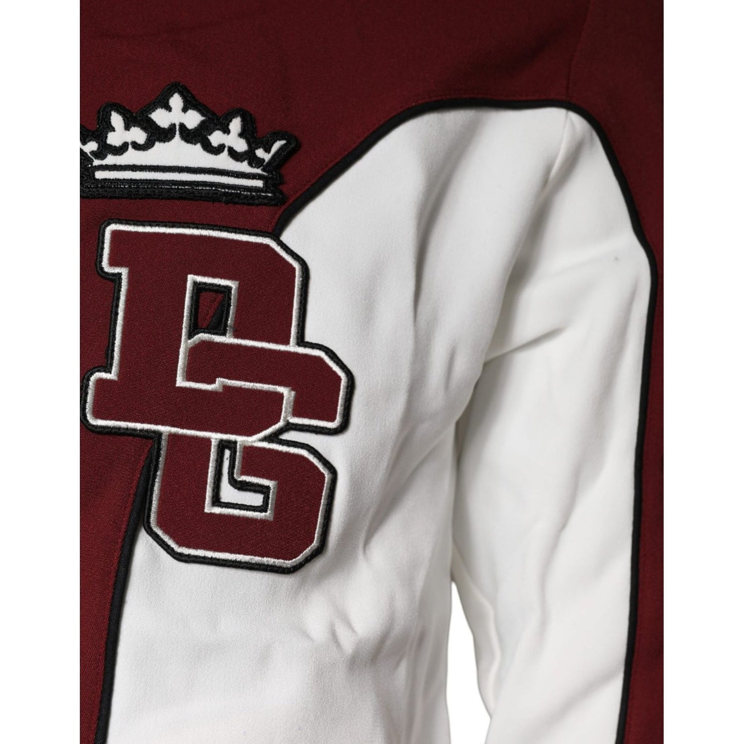 Dolce & Gabbana Red White Logo Full Zip Sweatshirt Sweater