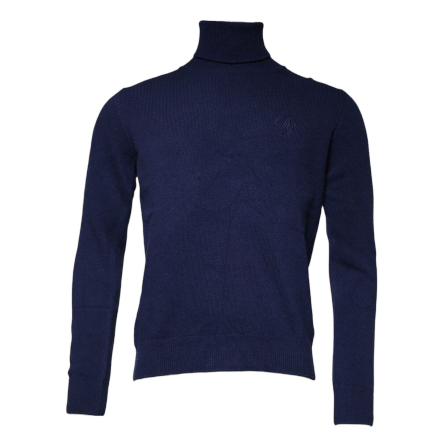 Dolce & Gabbana Blue Wool Knit Turtleneck Pullover Sweater