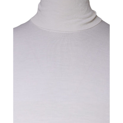 Dolce & Gabbana White Long Sleeve Turtleneck Men Pullover Sweater
