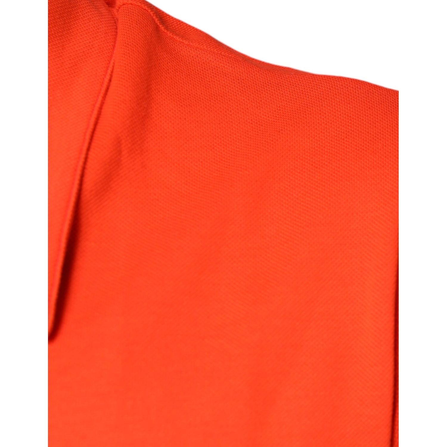 Dolce & Gabbana Orange Cotton Button Down Casual Polo Shirt