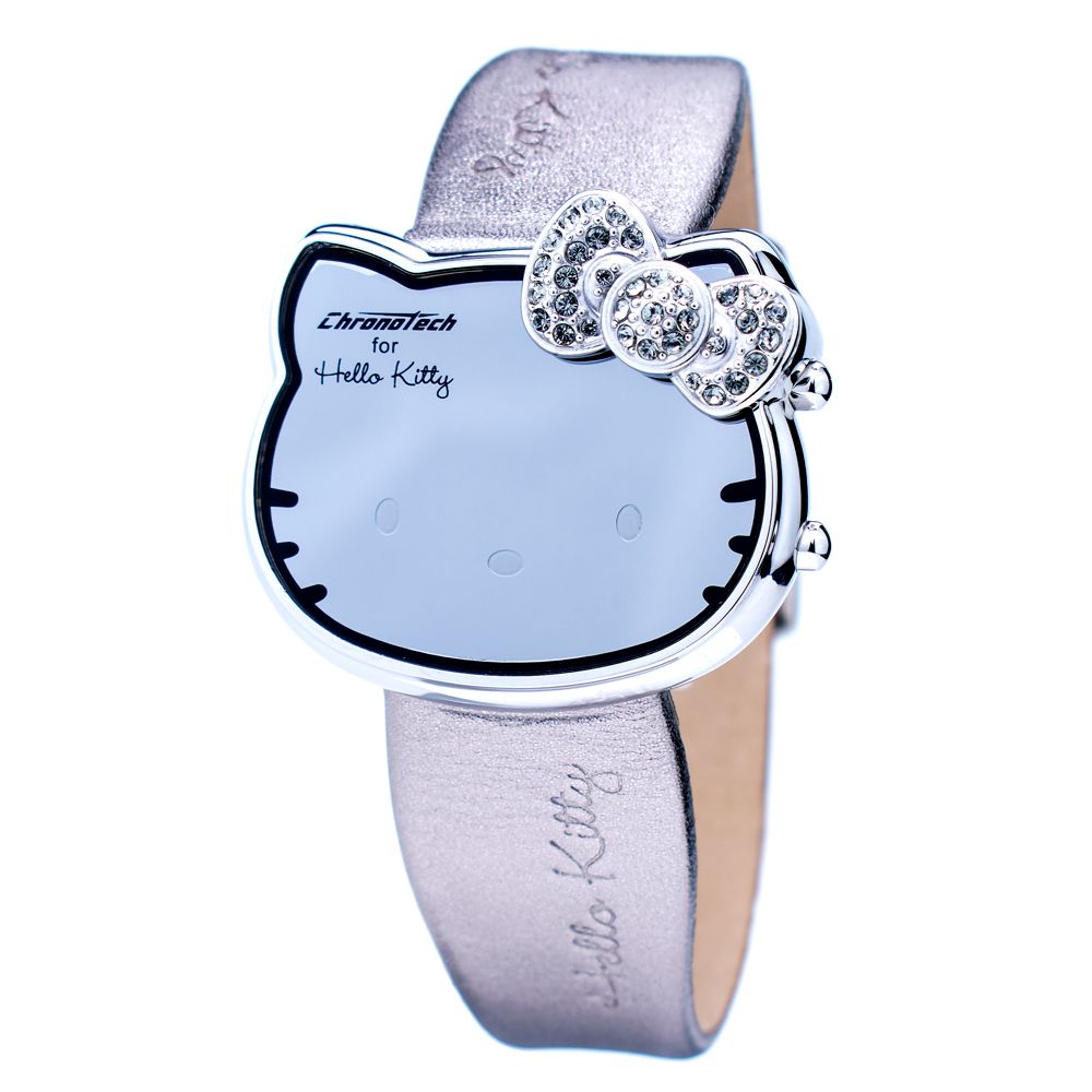 Chronotech Silver Leather Digital Watch
