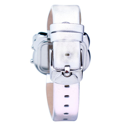 Chronotech Silver Leather Digital Watch