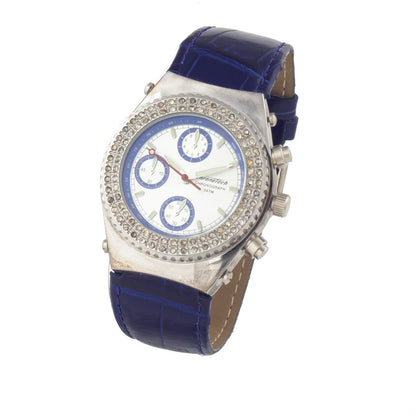 Chronotech Blue Leather Dress Watch