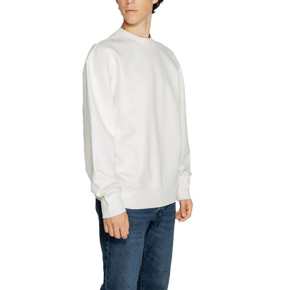 Calvin Klein Jeans White Recycled Cotton Sweatshirt