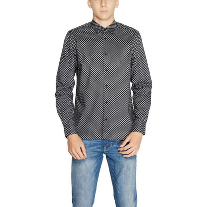 Antony Morato Gray Cotton Pattern Shirt Antony Morato