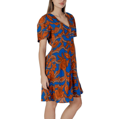 B.Young Blue Viscose Midi Dress B.Young