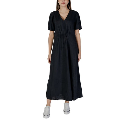 B.Young Black Linen Long Dress B.Young