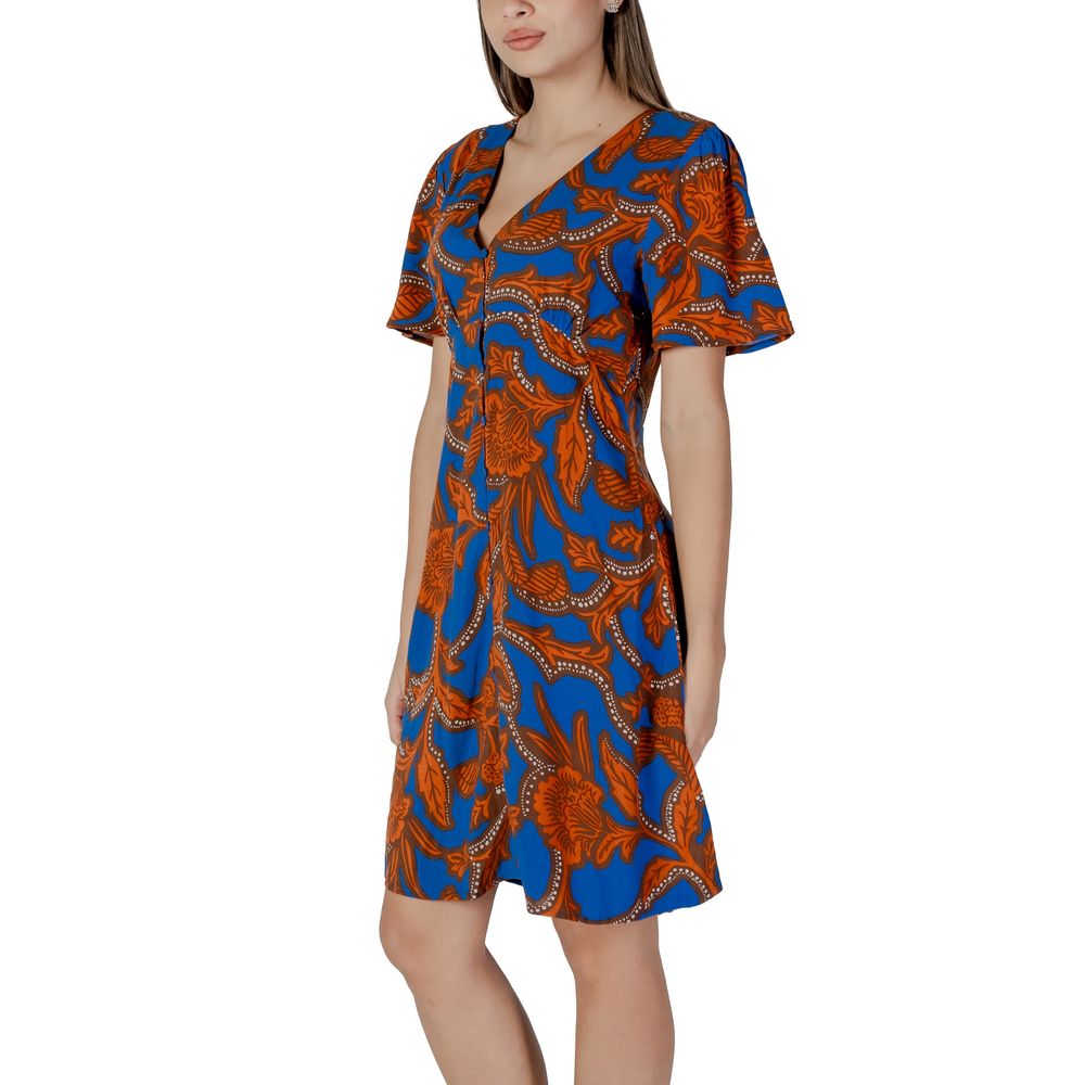 B.Young Blue Viscose Midi Dress