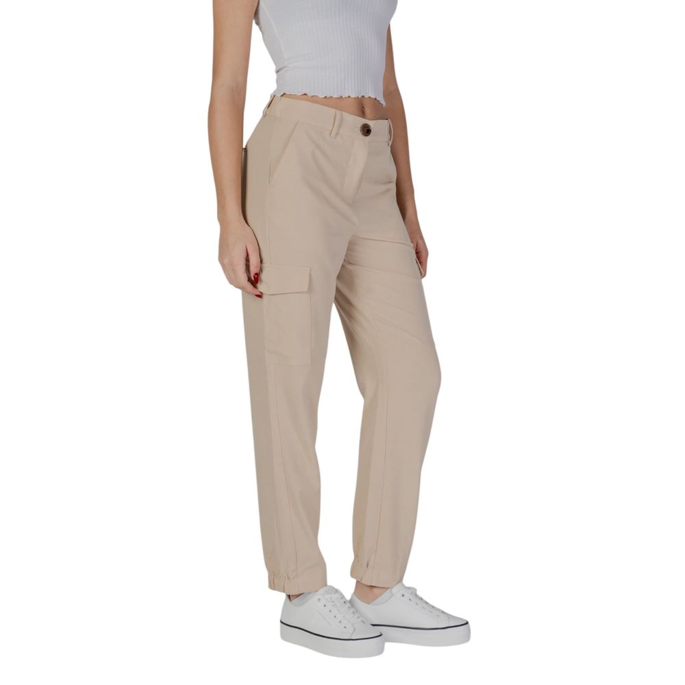 B.Young Beige Polyester Cargo Pants B.Young