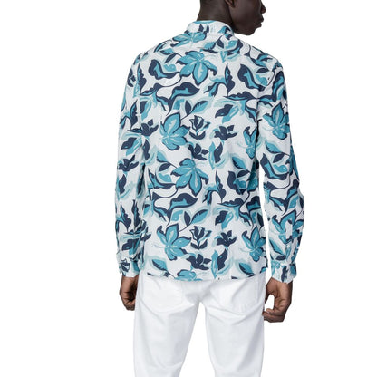 Antony Morato Blue Viscose Pattern Shirt Antony Morato