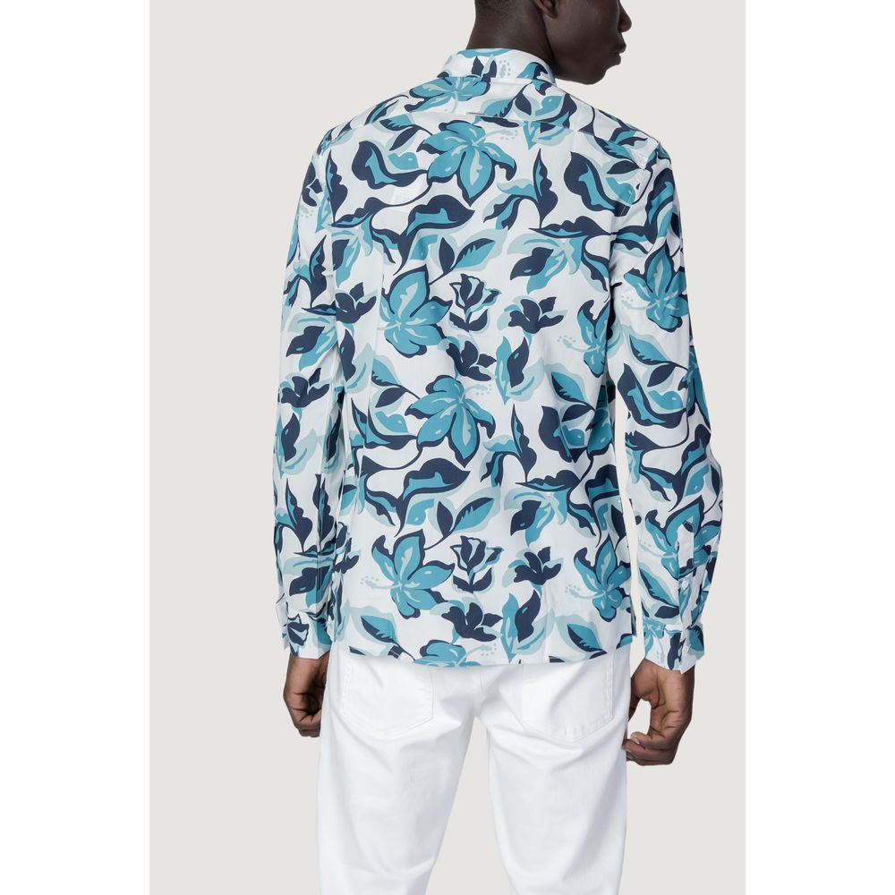 Antony Morato Blue Viscose Pattern Shirt Antony Morato