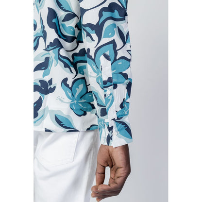 Antony Morato Blue Viscose Pattern Shirt Antony Morato