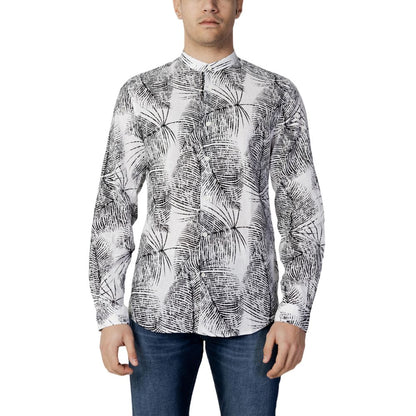 Antony Morato Black Linen Pattern Shirt Antony Morato