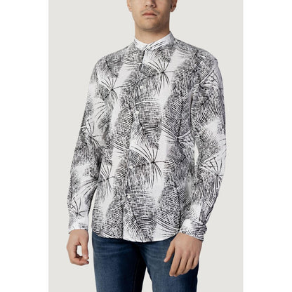 Antony Morato Black Linen Pattern Shirt Antony Morato